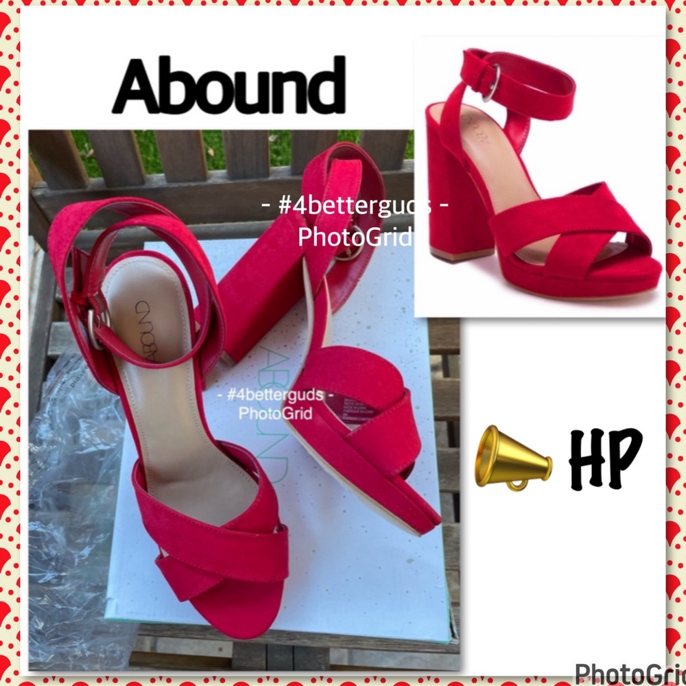 NEW Abound Bianka-Fab Faux Suede Crisscross Ankle Strap Platform Block Heels 9M